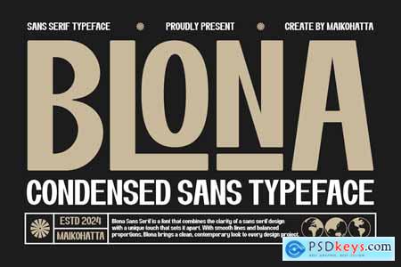 Blona - Condensed Sans Typeface