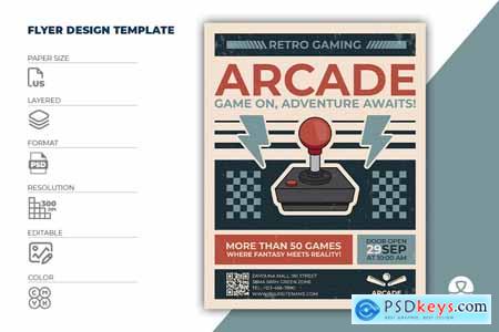 Arcade Rerto Game Flyer Template