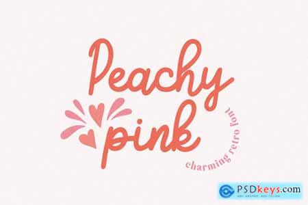 Peachy Pink Handwritten Retro Font