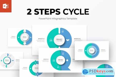2 Steps Cycle Infographics PowerPoint Template