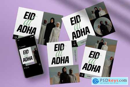White Minimalist Eid Al-Adha Greeting Card