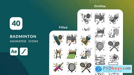 Badminton Animated Icons After Effects 51135676