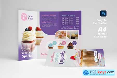 Sweet Cupcake Shop Trifold Brochure Template