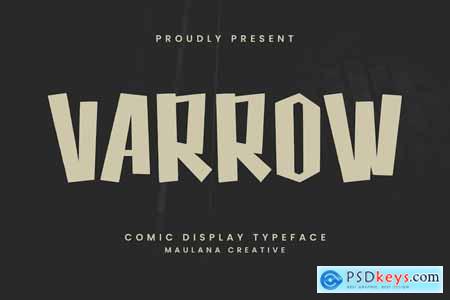 Varrow Comic Display Typeface Handmade Fonts