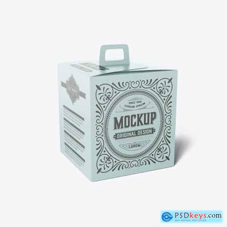 Paper Box with Handle Mockup