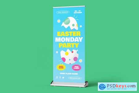 Easter Monday Party Roll Up Banner