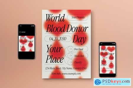 White Antidesign World Blood Donor Day Flyer Set