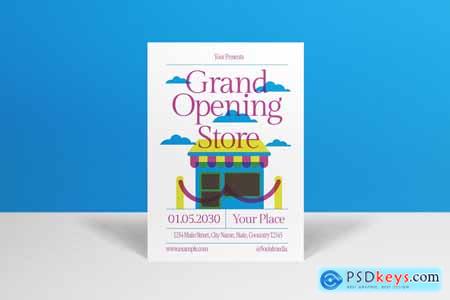 White Risograph Grand Opening Store Invitation
