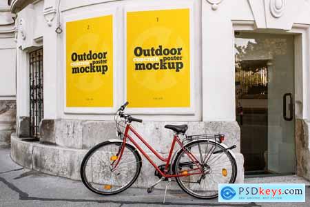 Outdoor Concrete Poster Mockup