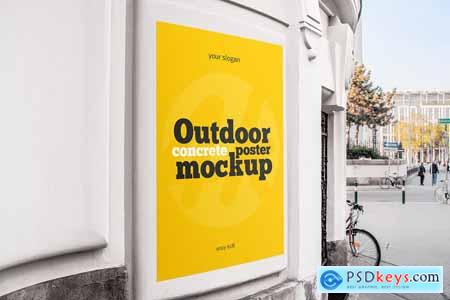 Outdoor Concrete Poster Mockup