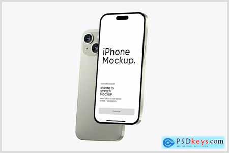 iPhone 15 Front and Back Screen Mockup