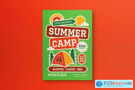 Green Playful Summer Camp Flyer
