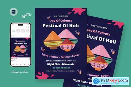 World Holi Celebreation Day Flyer Template