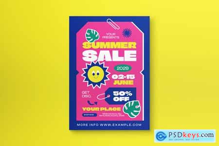 Retro Playful Summer Sale Flyer