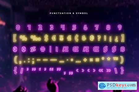 Clubing - Neon Light Party Font