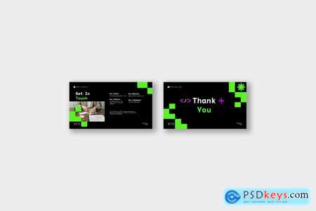 Dark Green Pixel Web Developer Pitch Deck 001