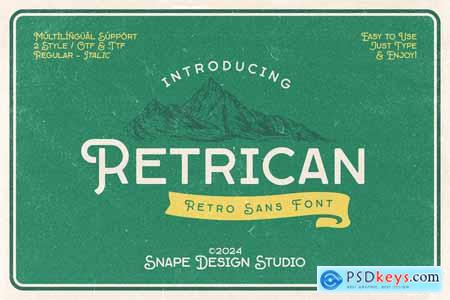 Retrican - Retro Sans Font