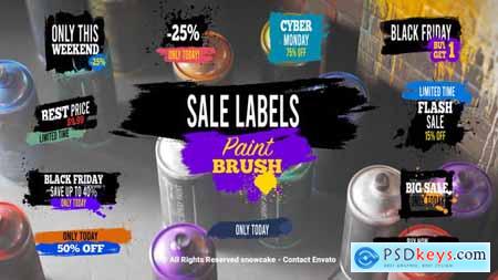 Sale Labels Paint Brush 51654377
