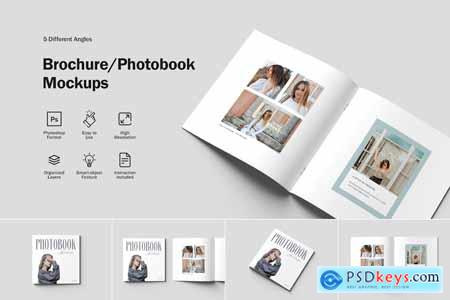 Square Brochure and Photobook Mockups