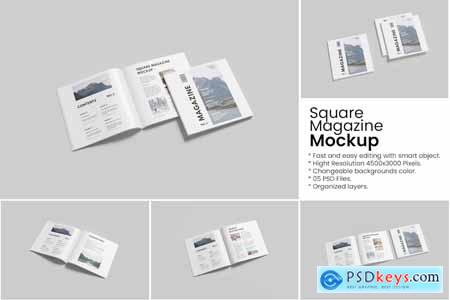Square Magazine Mockup