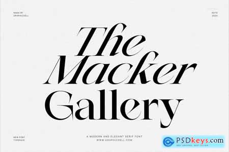 The Macker Gallery Family Serif Font Text