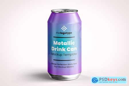 Metallic Drink Can Mockup