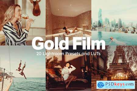 20 Gold Film Lightroom Presets and LUTs