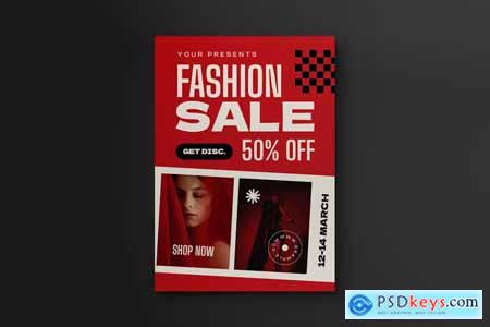 Red Geometric Fashion Sale Flyer
