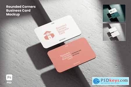 Rounded Corners Business Card Mockup