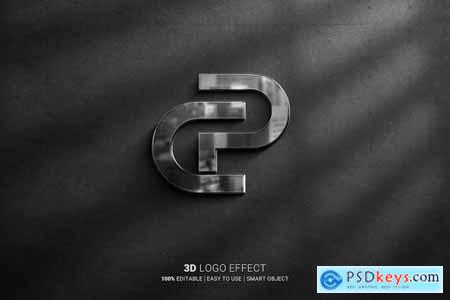 Reflecting Metallic 3D Logo Mockup