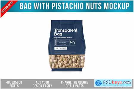 Bag With Pistachio Nuts Mockup