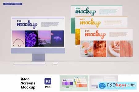 iMac Screens Slides Mockup