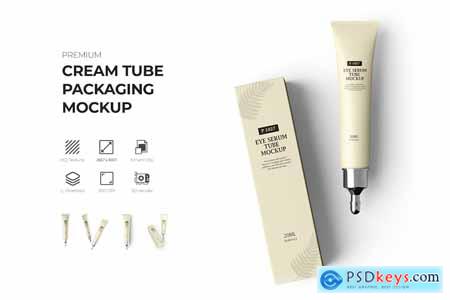 Eye Gel Cream Tube Packaging Mockup