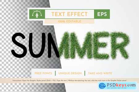 Summer Grass - Editable Text Effect, Font Style