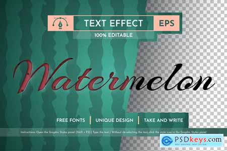 Watermelon - Editable Text Effect, Font Style