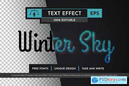 Winter Sky - Editable Text Effect, Font Style