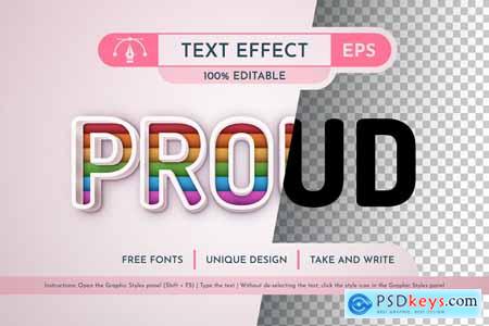 Proud - Editable Text Effect, Font Style