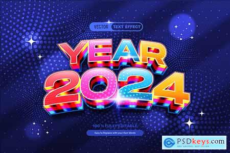 Colorful New Year 2024 Vector Text Effect