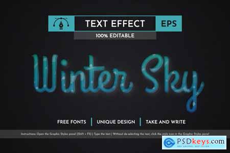 Winter Sky - Editable Text Effect, Font Style