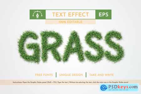 Summer Grass - Editable Text Effect, Font Style