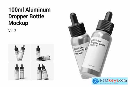 100ml Aluminum Dropper Bottle Mockup Vol.2