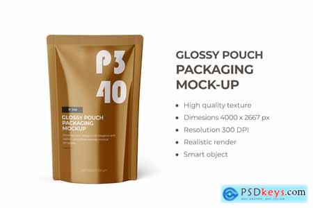 Glossy Pouch Packaging Mockup