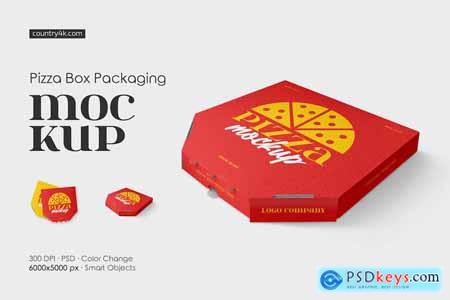 Pizza Box Packaging Mockup Set