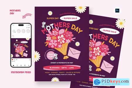 Crafts Mothers Day Flyer Design Template
