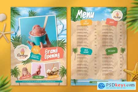 Summer Ice Cream Menu Flyer