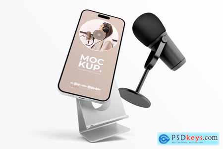 Phone With Microphone Mockup