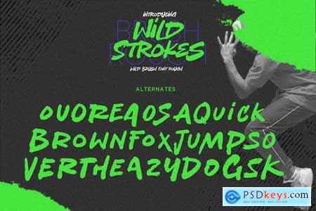 Wild Strokes - Wild Brush Font Rough