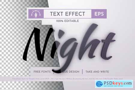 Night - Editable Text Effect, Font Style