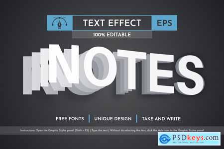 Notes - Editable Text Effect, Font Style