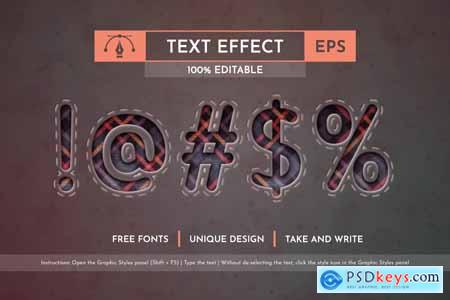 Textile Tartan - Editable Text Effect, Font Style